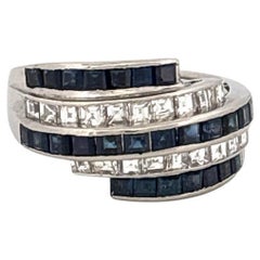 Anillo de platino con zafiro de 1,74 quilates y diamante de 0,82 quilates