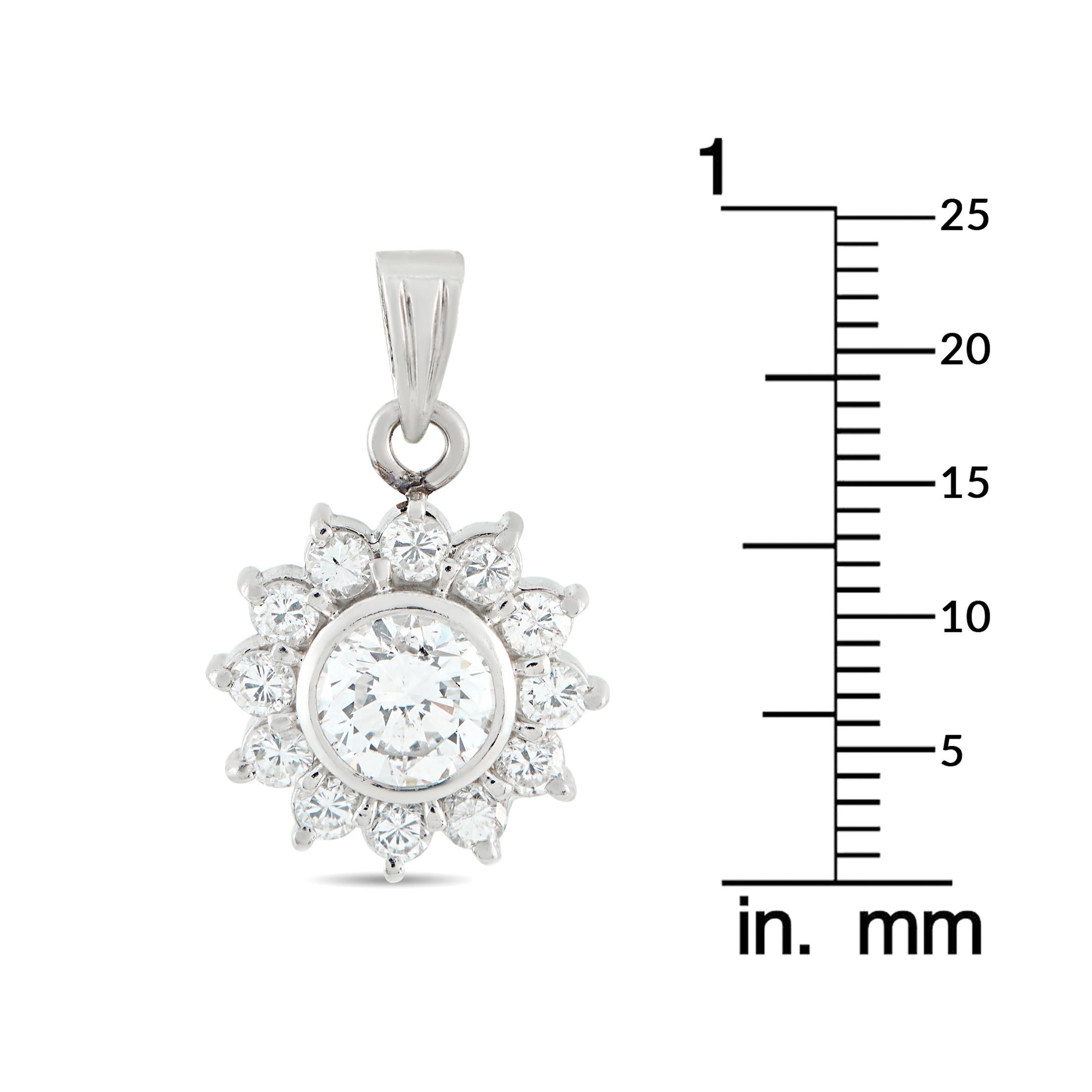 Platinum 1.74ct Diamond Pendant MF57-101525 (Rundschliff) im Angebot