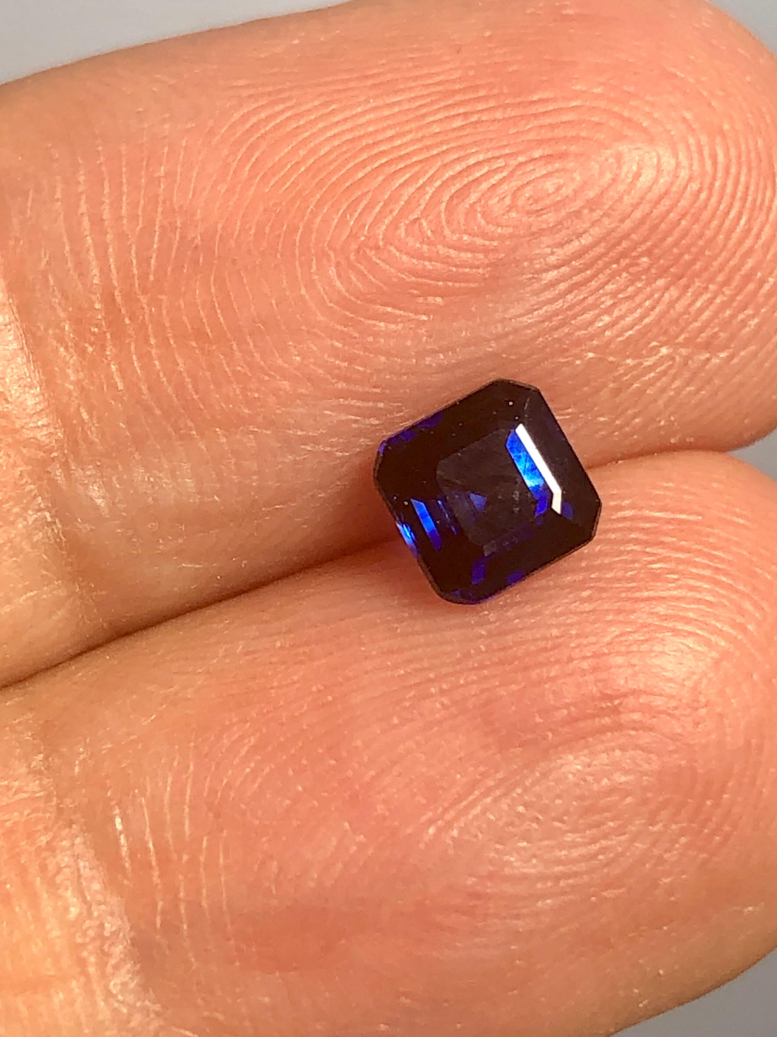 Anello di fidanzamento in platino con zaffiro blu e diamante da 1,75 carati in vendita 3