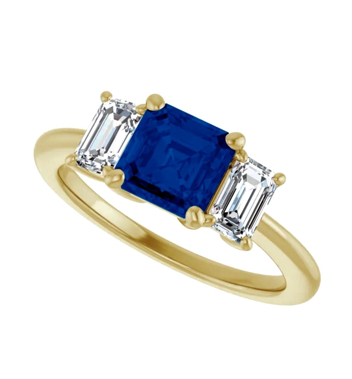 Anello di fidanzamento in platino con zaffiro blu e diamante da 1,75 carati in vendita 1