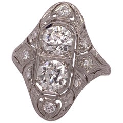 Anello in platino con diamante tondo brillante naturale Old Mine da 1,75 carati Circa 1930
