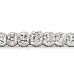 Platinum 17.54ctw Round Diamond Riviera Bezel Graduated Tennis Necklace