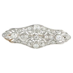 Platin 1,75ct Diamant-Brosche MF15-020626