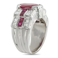 Platin 1,76ct Diamant und Rubin Ring MF20-050726