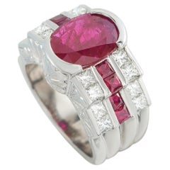 Platin 1,76ct Diamant und Rubin Ring MF20-050726
