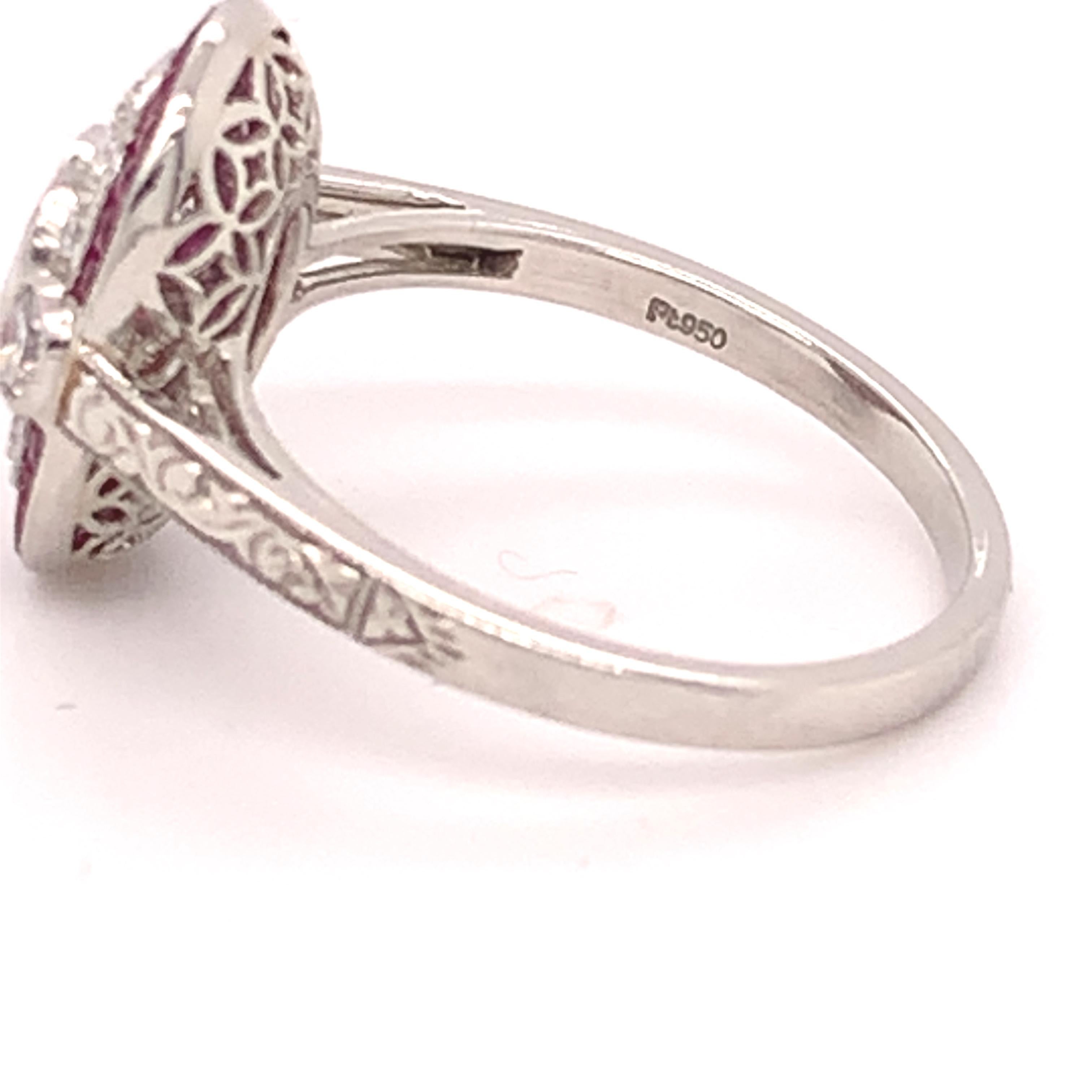 Oval Cut Platinum 1.78ct Genuine Natural Ruby and Diamond Ring '#J4860'