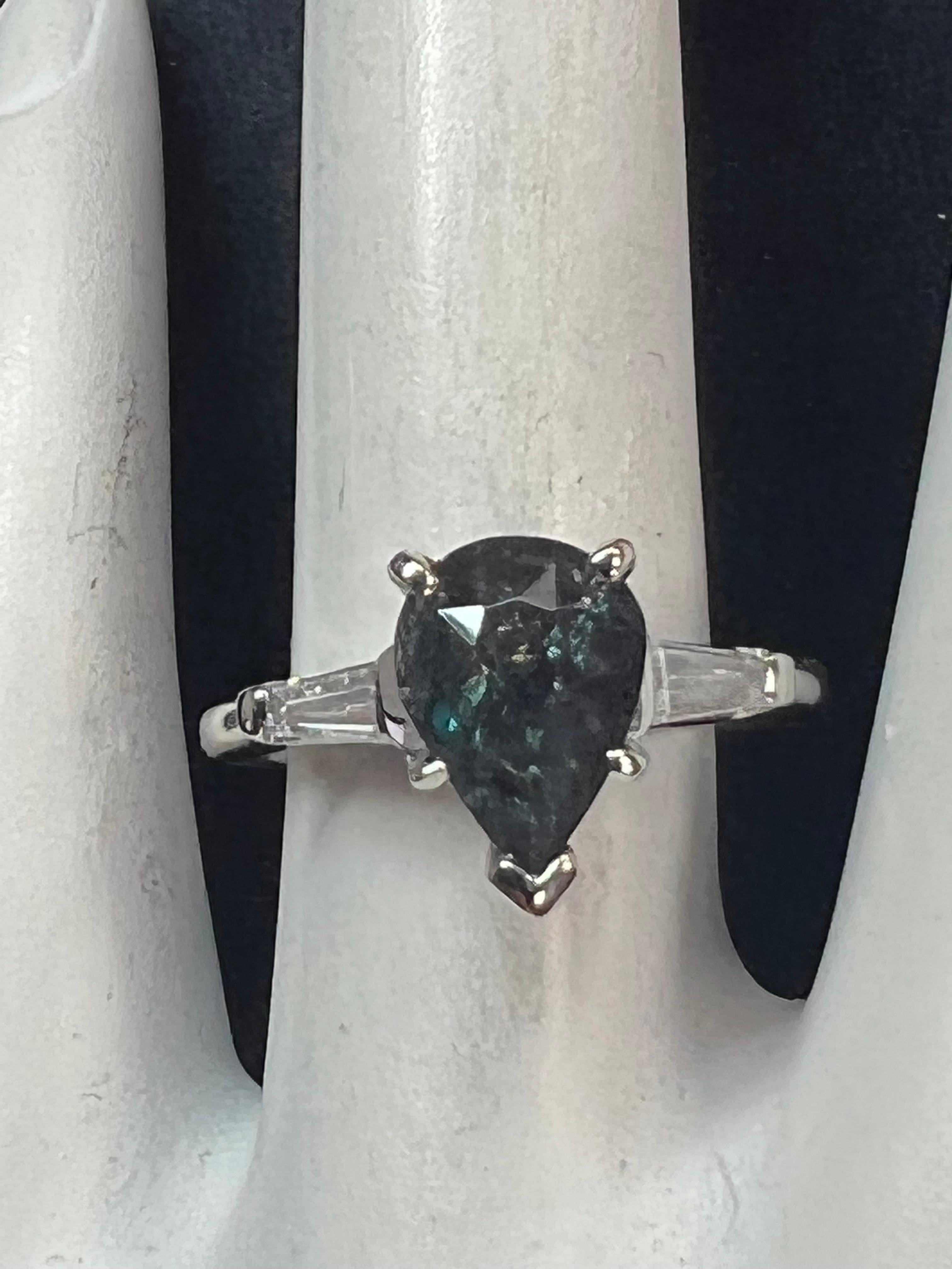 Platinum 1.79 Carat Natural Color Change Alexandrite and Diamond ...
