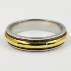 Platinum and 18 Karat Yellow Gold Men's Wedding Band