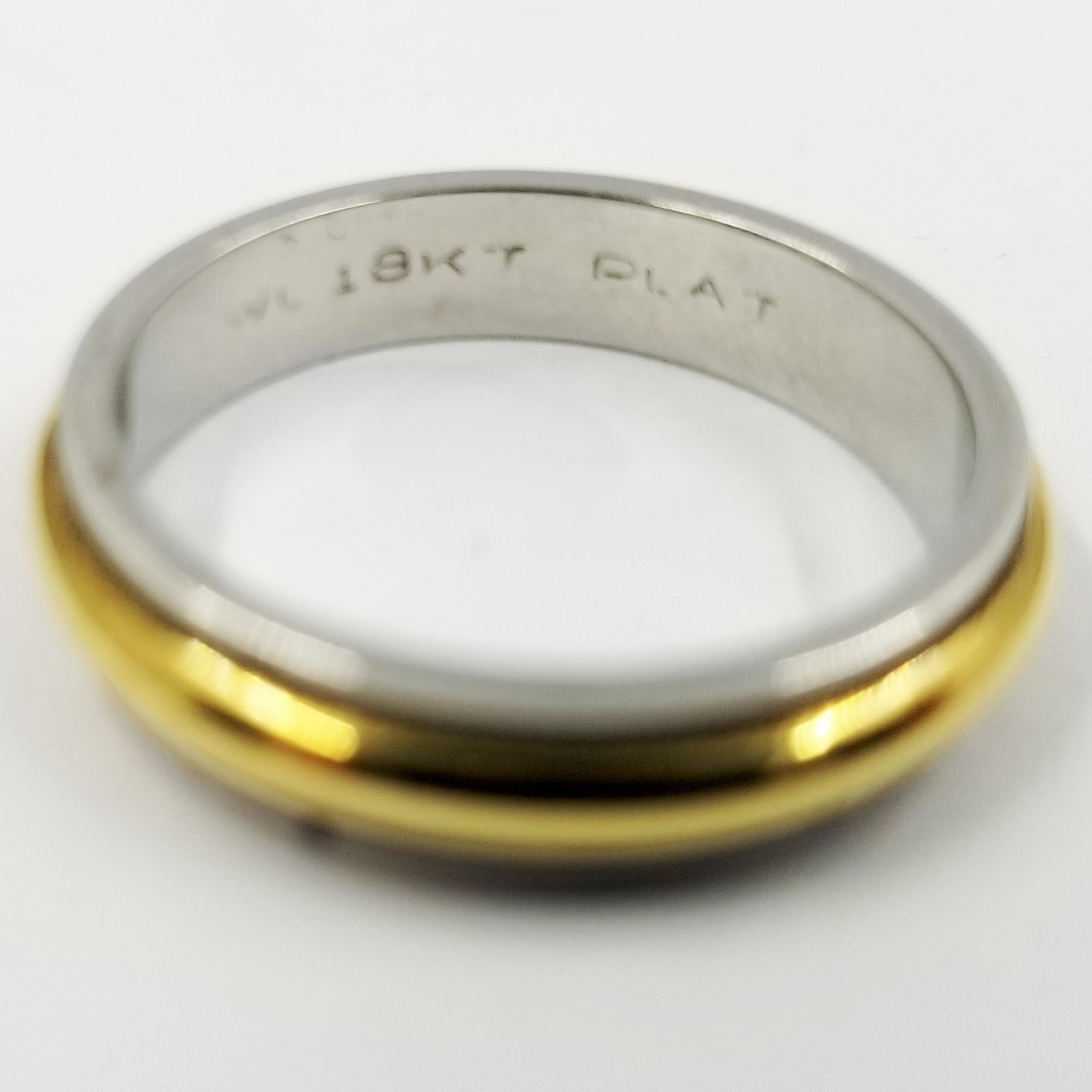 Platinum and 18 Karat Yellow Gold Men's Wedding Band In New Condition In Coral Gables, FL