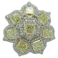 Platinum & 18 kt Pink Gold, 8.49 Ct Fancy Yellow Diamonds & 1.74 Ct Ring