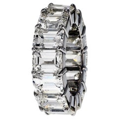 Platinum 18.00cttw Emerald Cut Diamond Eternity Ring