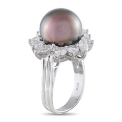Platin 1,80ct Diamant und Perle Ring MF26-043026