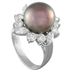 Platinum 1.80ct Diamond and Pearl Ring MF26-043026