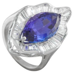 Platinum 1.80ct Diamond and Tanzanite Ring MF26-122325