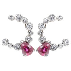 Platin 1,84 Karat Burma-Rubin-Diamant-Ohrringe mit Wirbel