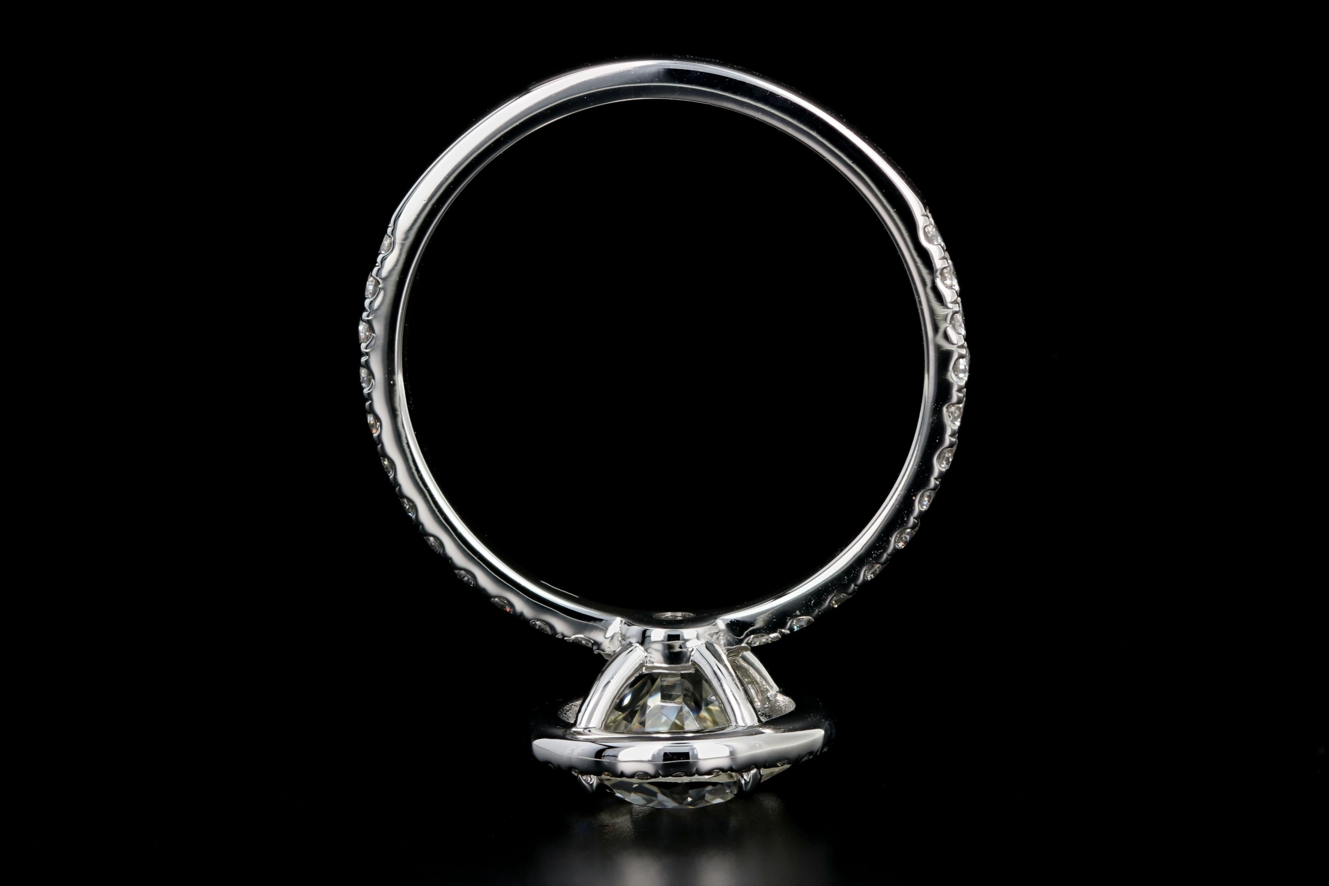 Platinum 1.85 Carat Old European Cut Diamond Engagement Ring 1