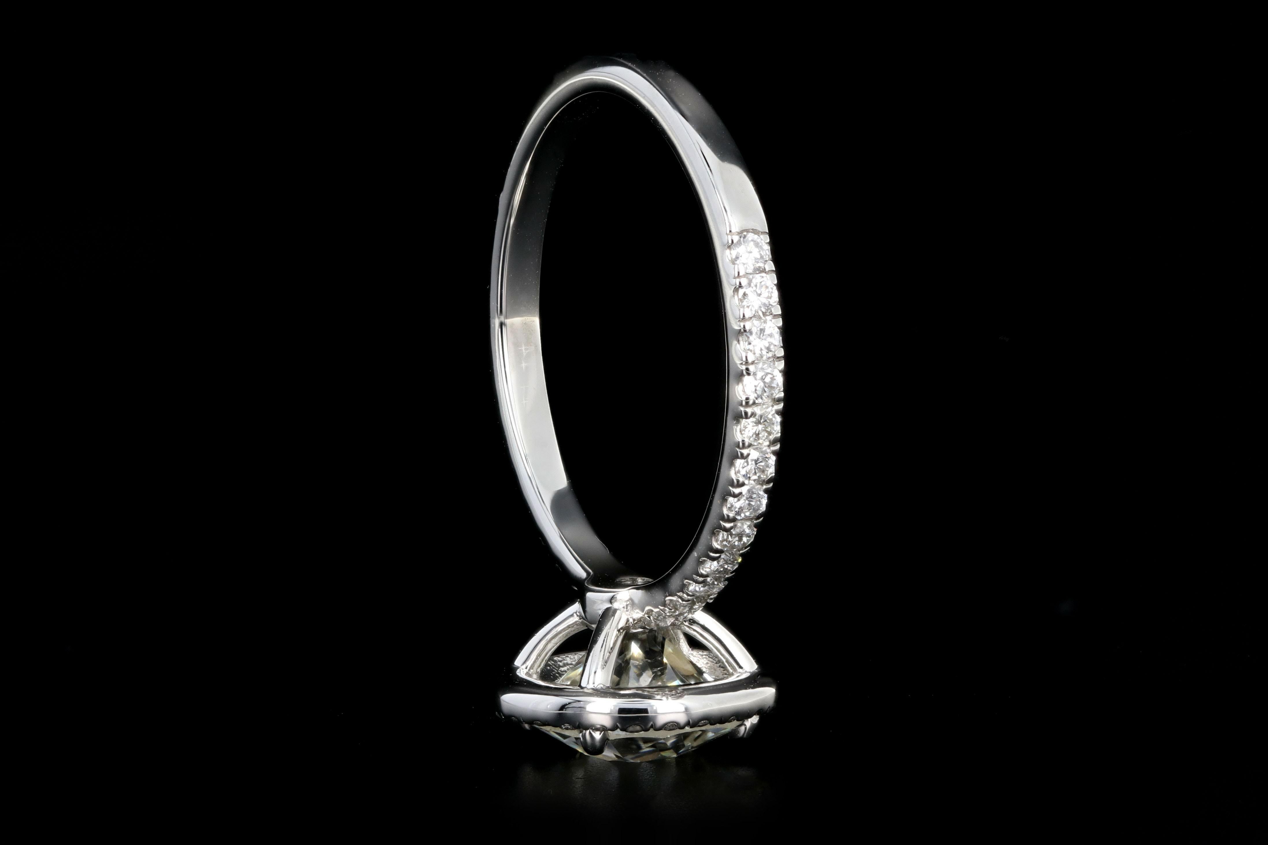 Platinum 1.85 Carat Old European Cut Diamond Engagement Ring 2