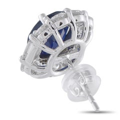 Platin-Ohrringe mit 1,86 Karat Diamanten und Saphiren MF13-041026