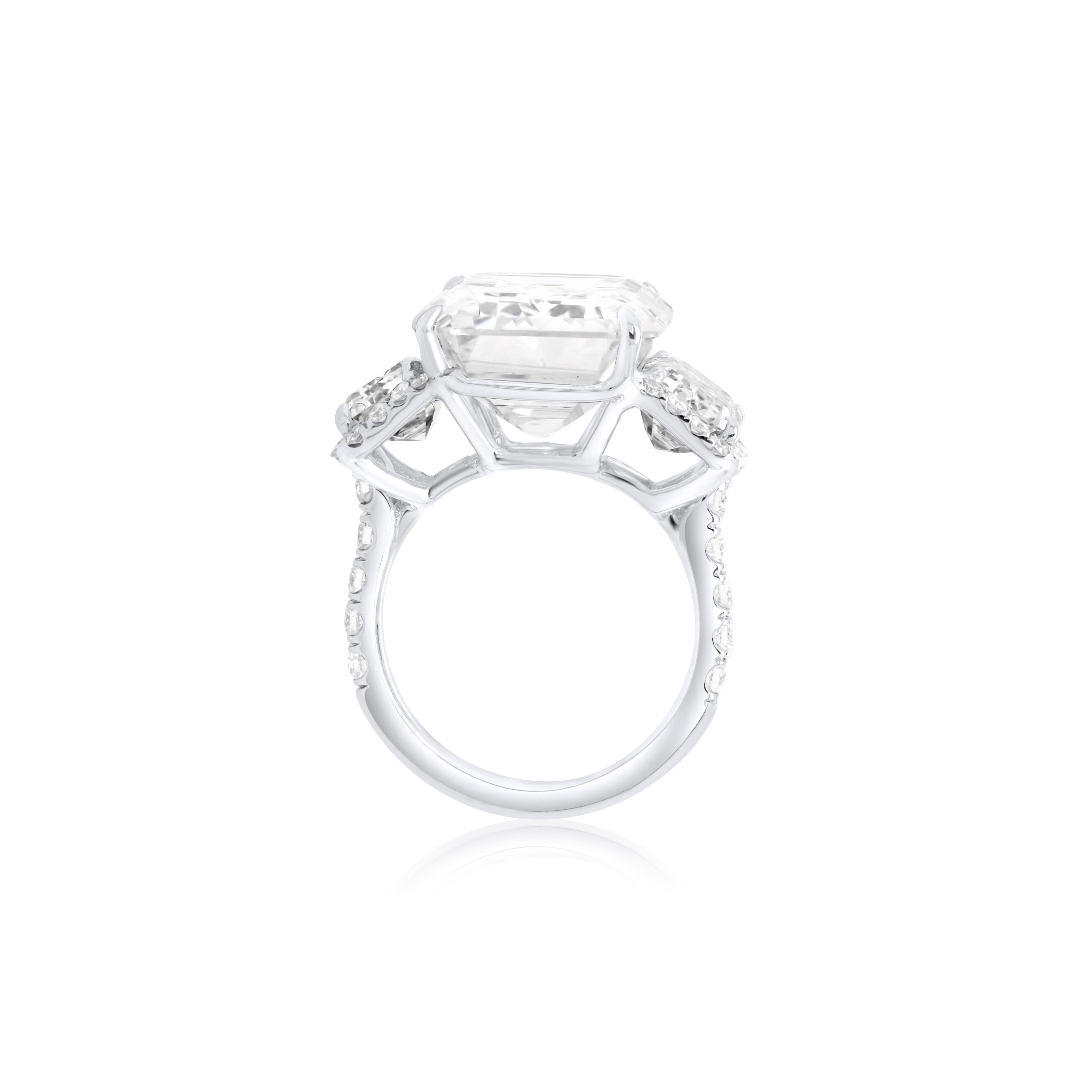 Women's or Men's Diana M. 18.99 Carat Emerald Cut  Diamond Engagement Ring For Sale