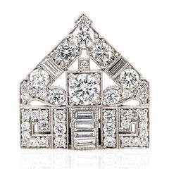 Platinum 18K Gold Diamond Double-clip Brooch