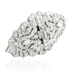 Platinum 18K Gold Diamond Double-pin Brooch
