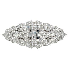 Platinum 18K Gold Diamond Double-pin Brooch