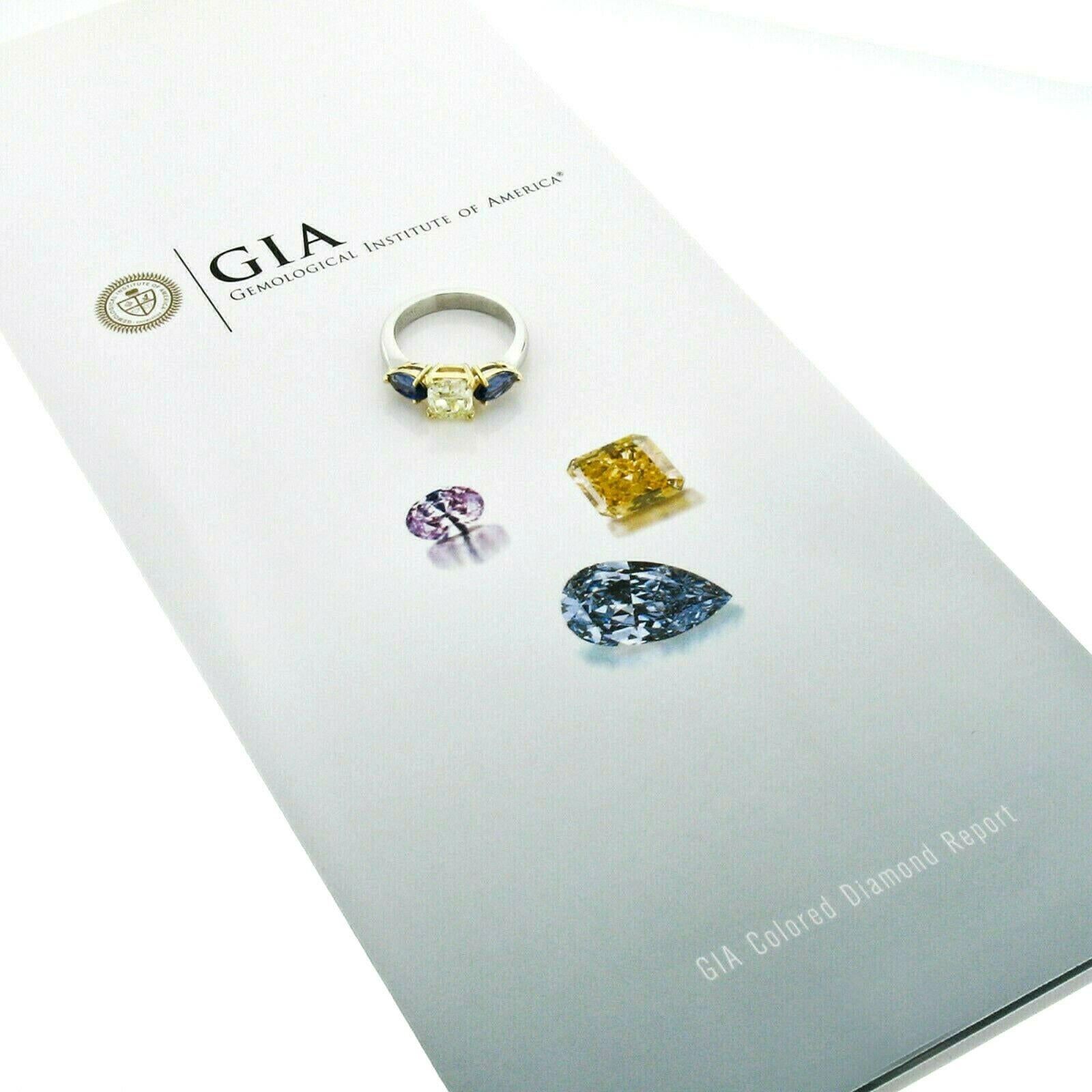 Platin 18k Gold GIA 1,46 Karat Fancy Gelber Strahlender Diamant Marquise Saphir Ring im Angebot 5