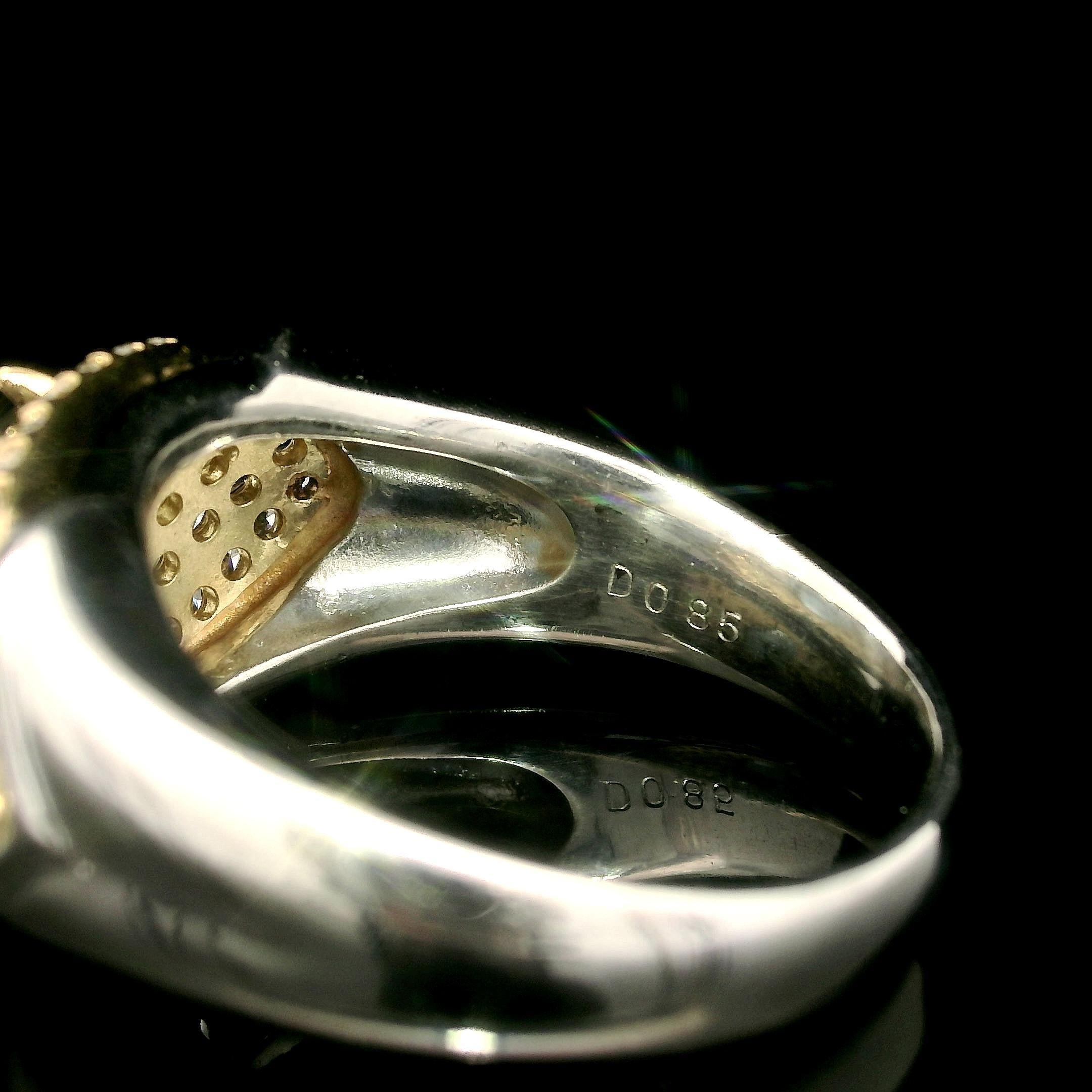 Platin & 18k Gold GIA 3,13ctw Saphir in einem Meer von Diamant Wide Ring im Angebot 5