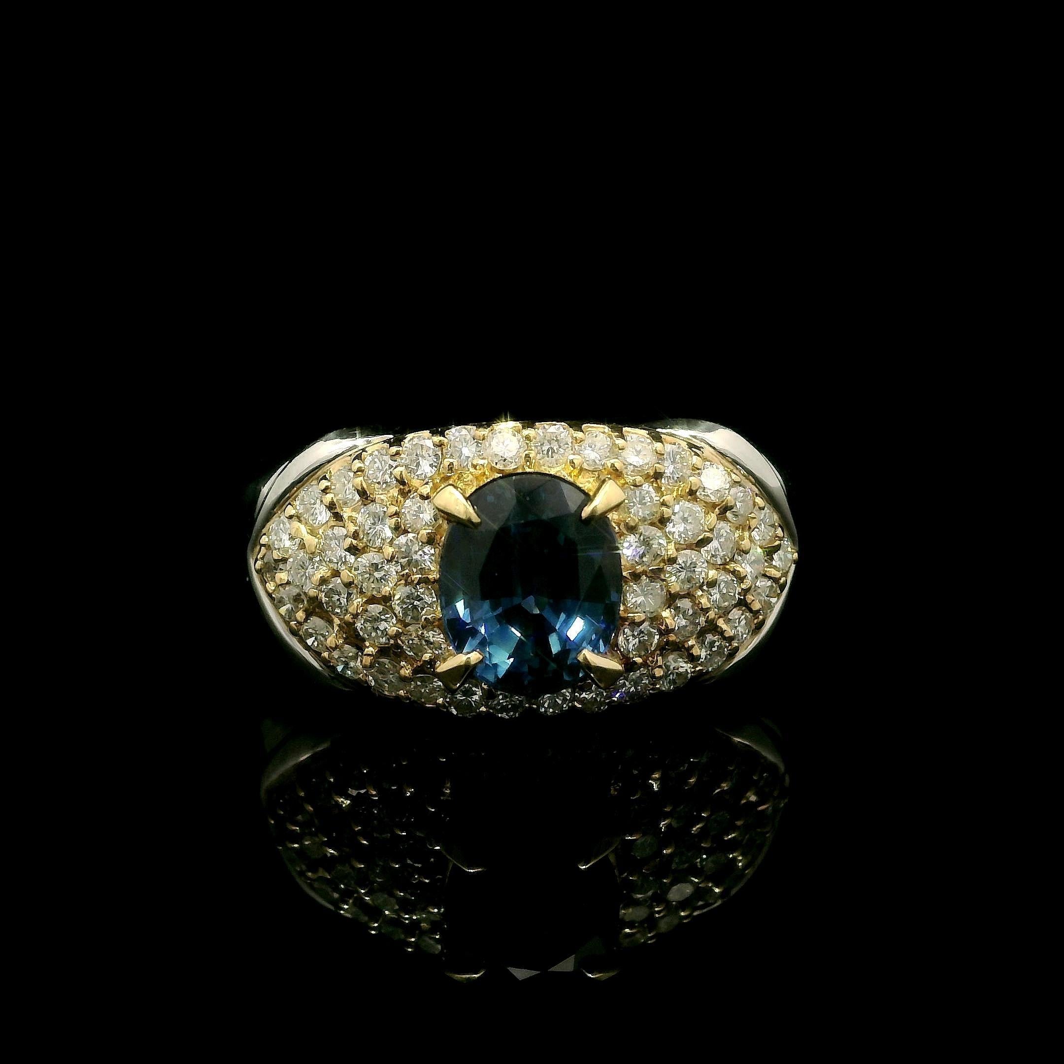 --Stein(e):--
(1) Natürlicher echter Saphir - Ovaler Brillantschliff - Zinkenbesatz - sehr schön & sauber - blaue Farbe - erhitzt - 2,28ct (genau)
** Vollständige Informationen siehe unten unter 