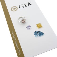 Platinum & 18k Gold GIA Fancy Pinkish Brown Diamond Flower Halo Engagement Ring