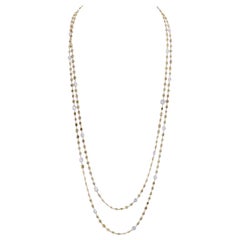 Platinum and 18k Yellow Gold Fancy Color and White Diamonds by the Yard Necklace