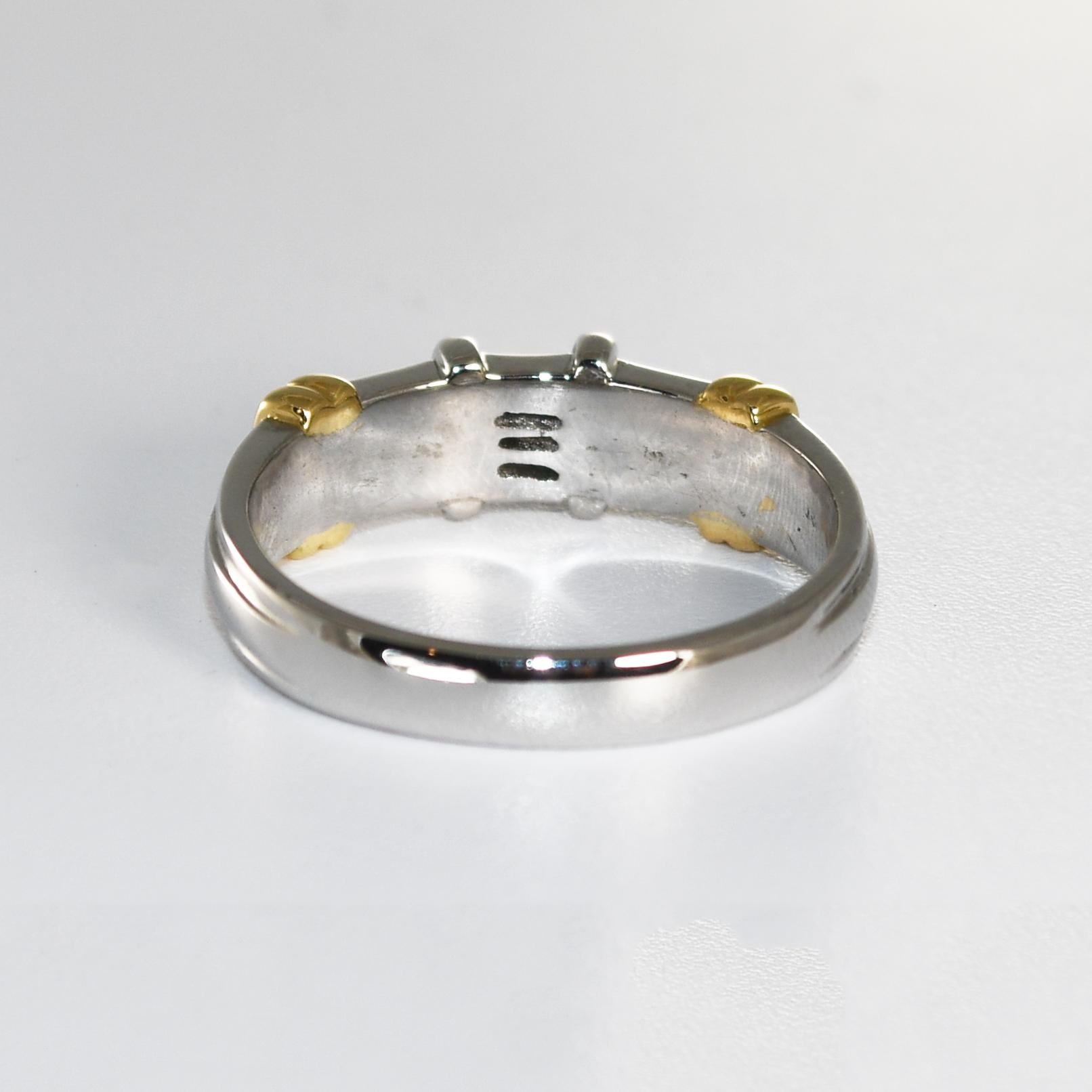 Platinum & 18K Yellow Gold Sapphire and Diamond Band 10g en Excelente estado para la venta en Laguna Beach, CA