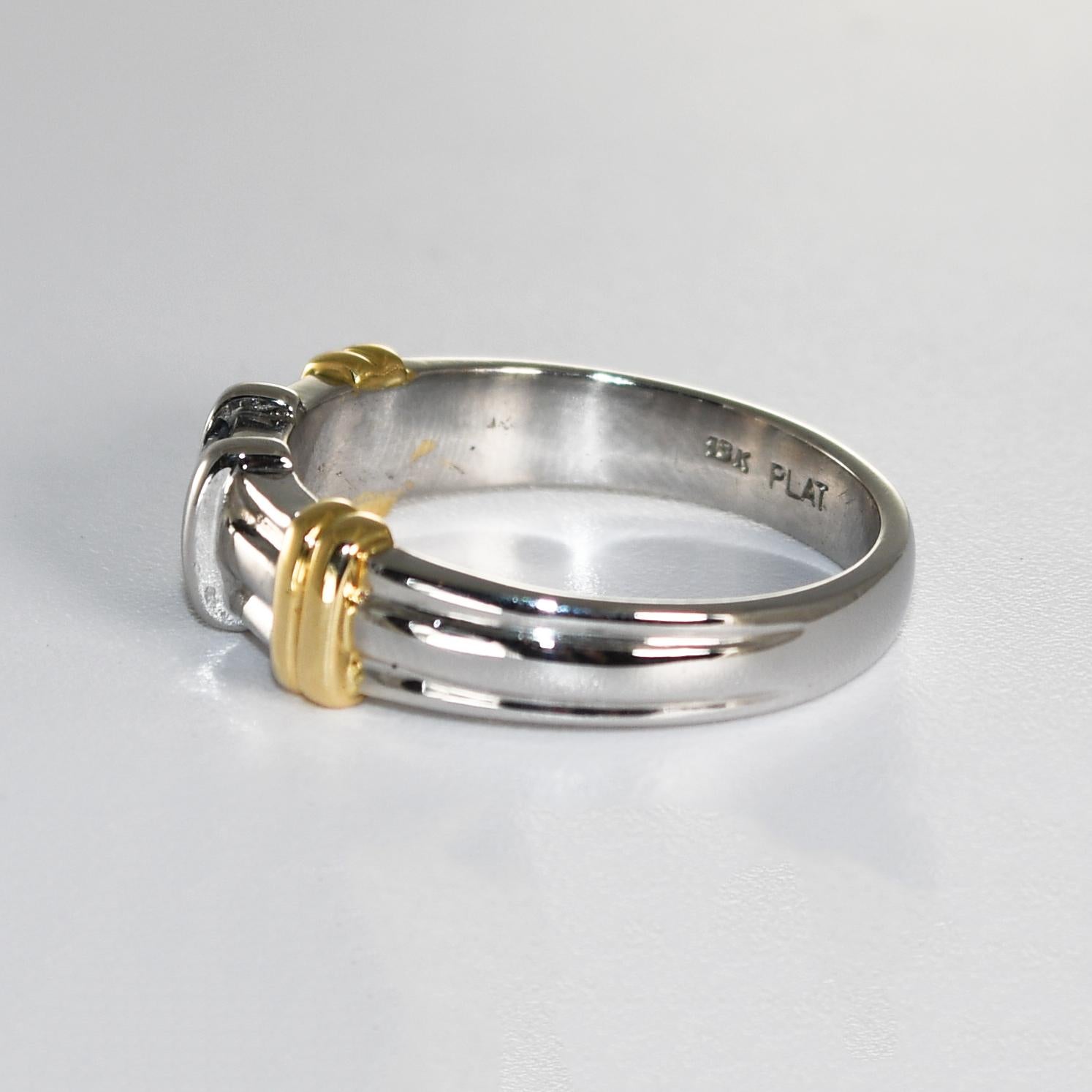 Femenino o masculino Platinum & 18K Yellow Gold Sapphire and Diamond Band 10g en venta