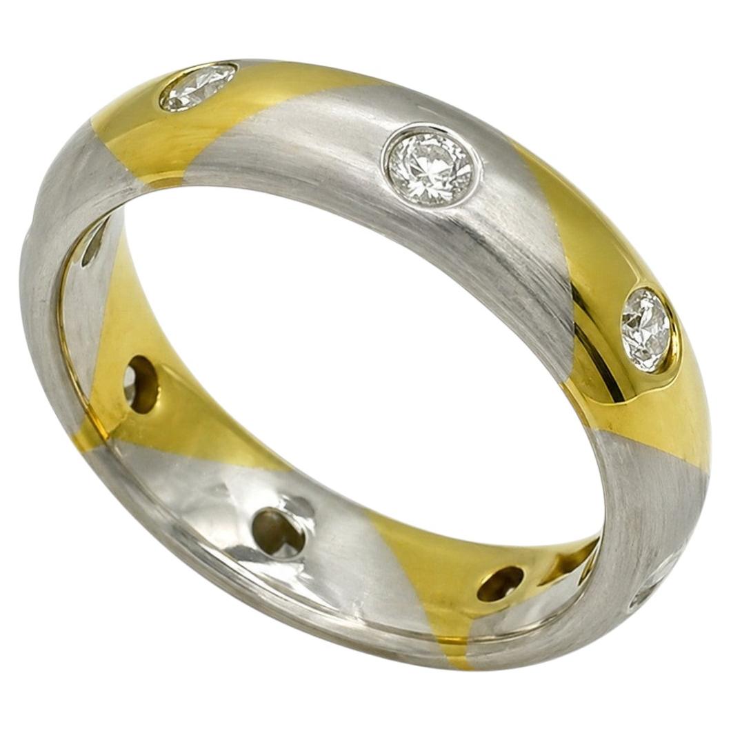 Bracelet éternité en platine or 18kt avec diamant rond .44cttw 6.5 Sz, 5mm NEW 8.91gr en vente