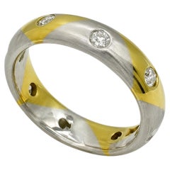 Platinum 18kt Gold .44cttw Round Diamond Eternity Band 6.5 Sz, 5mm NEW 8.91gr