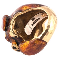 Anello Pig in platino e oro giallo 18kt con diamanti di David Webb