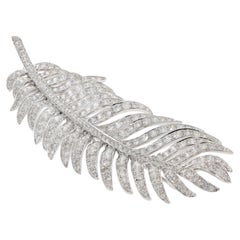 Platinum/18KT Yellow Gold Palm Leaf Diamond Brooch