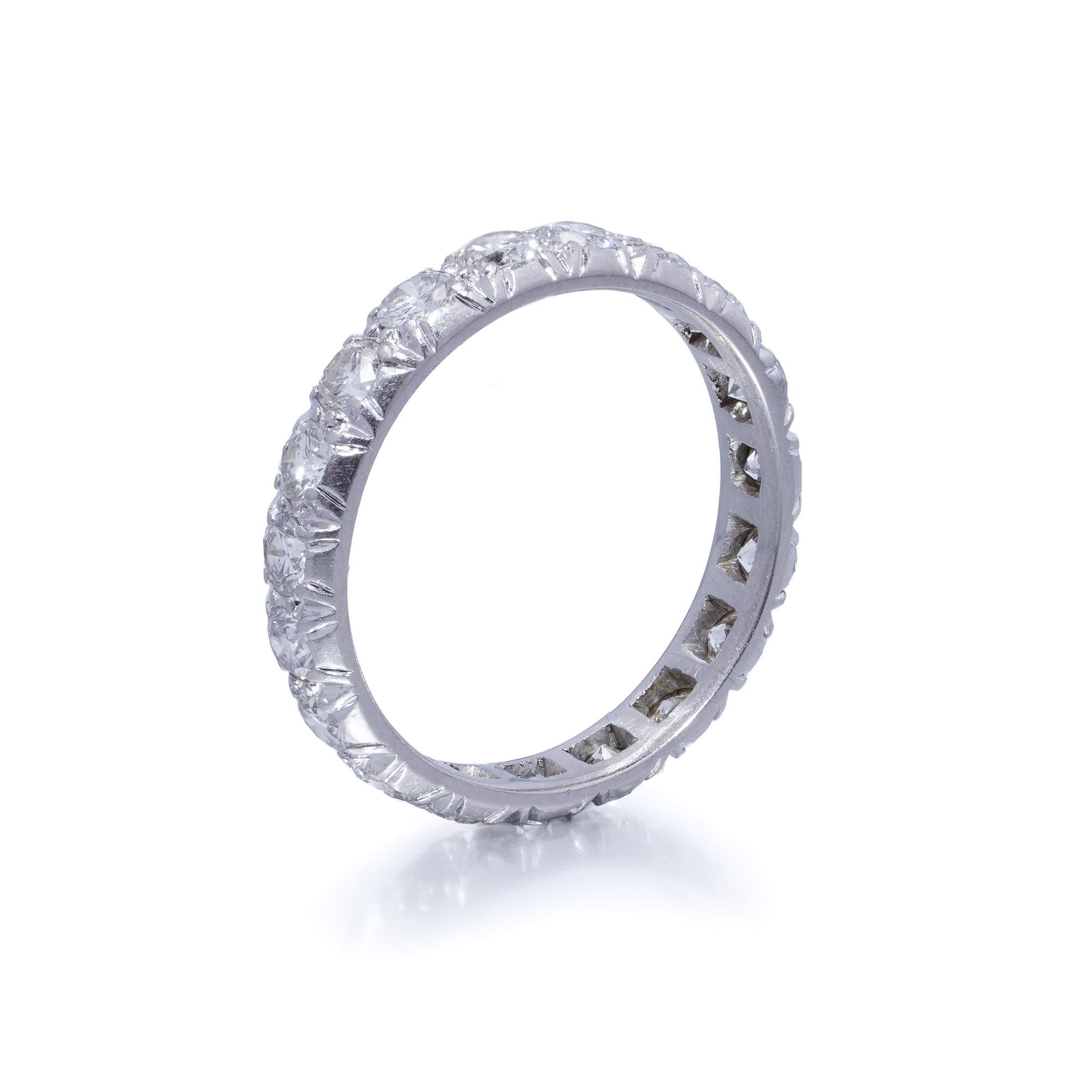 Brilliant Cut Platinum 1.90 ct. Diamond Eternity Ring For Sale