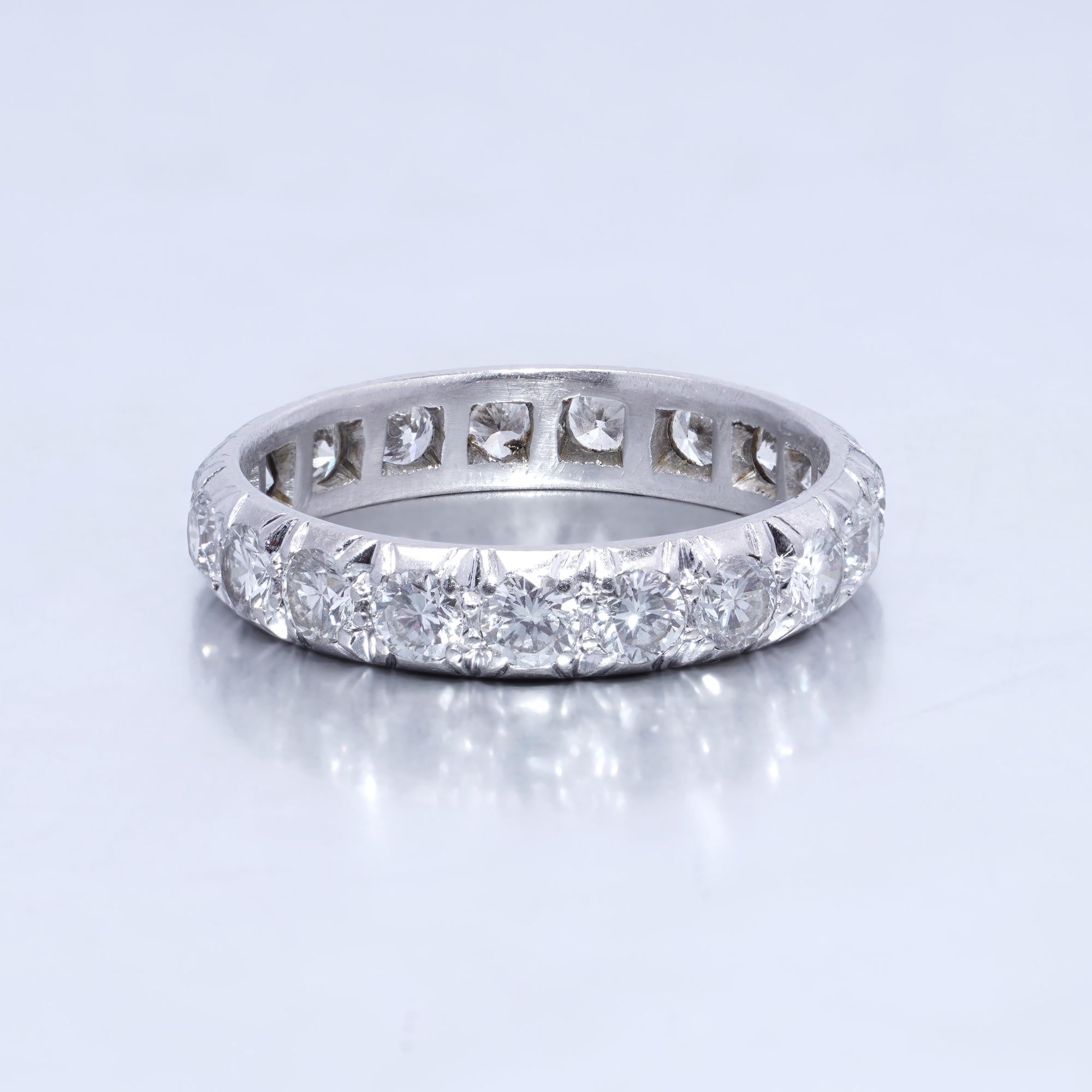 Platinum 1.90 ct. Diamond Eternity Ring For Sale 1