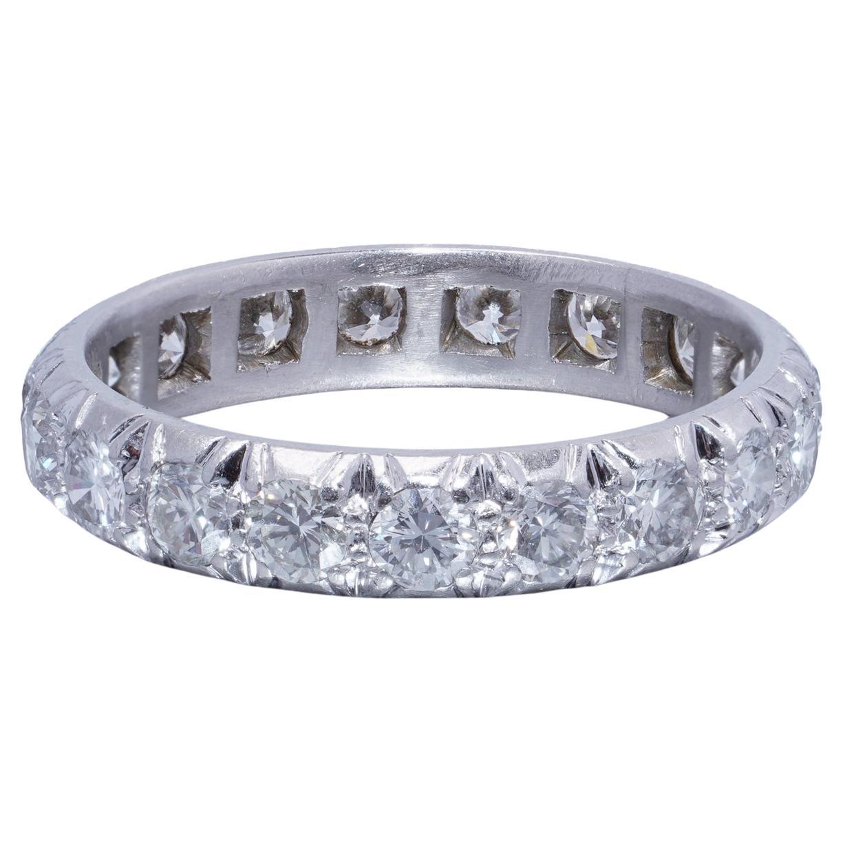 Platinum 1.90 ct. Diamond Eternity Ring For Sale