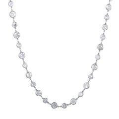 Platinum 19.09 Carat Diamond Stud Long Strand Necklace