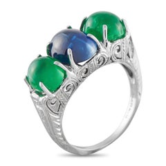 Platinum 1.90ct Sapphire and Emerald Ring MF13-050626