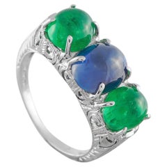 Platinum 1.90ct Sapphire and Emerald Ring MF13-050626