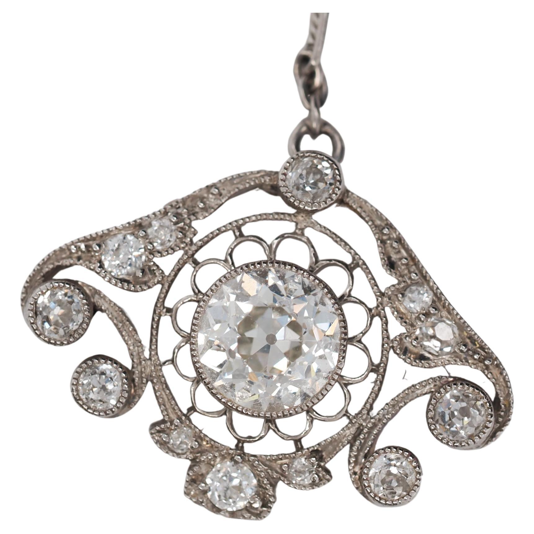 Platinum 1920s Art Deco “Diamond by the Yard” 1.50 Ct Old European Cut Diamond For Sale