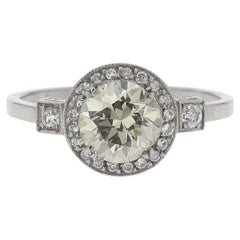 Platinum 1920s Art Deco Diamond Solitaire Engagement Ring