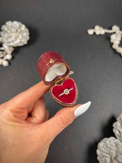 Platinum 1920s Diamond 0.45 Carat Single Stone Ring with Diamond Shoulders