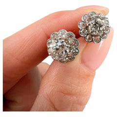 Platinum, 1920s Diamond Daisy Changeable Stud Earrings with Alpha Back Fittings