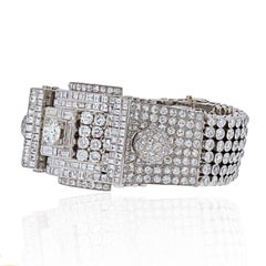 Platinum 1930's Art Deco 60 Carat Diamond Bracelet