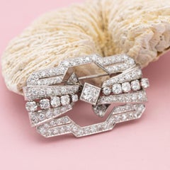 Art Deco brooch - 3.1 ct diamond - Old cut - Antique jewelry - Platinum 1930