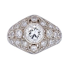 Vintage Platinum 1930
s Art Deco Diamond Engagement Ring
